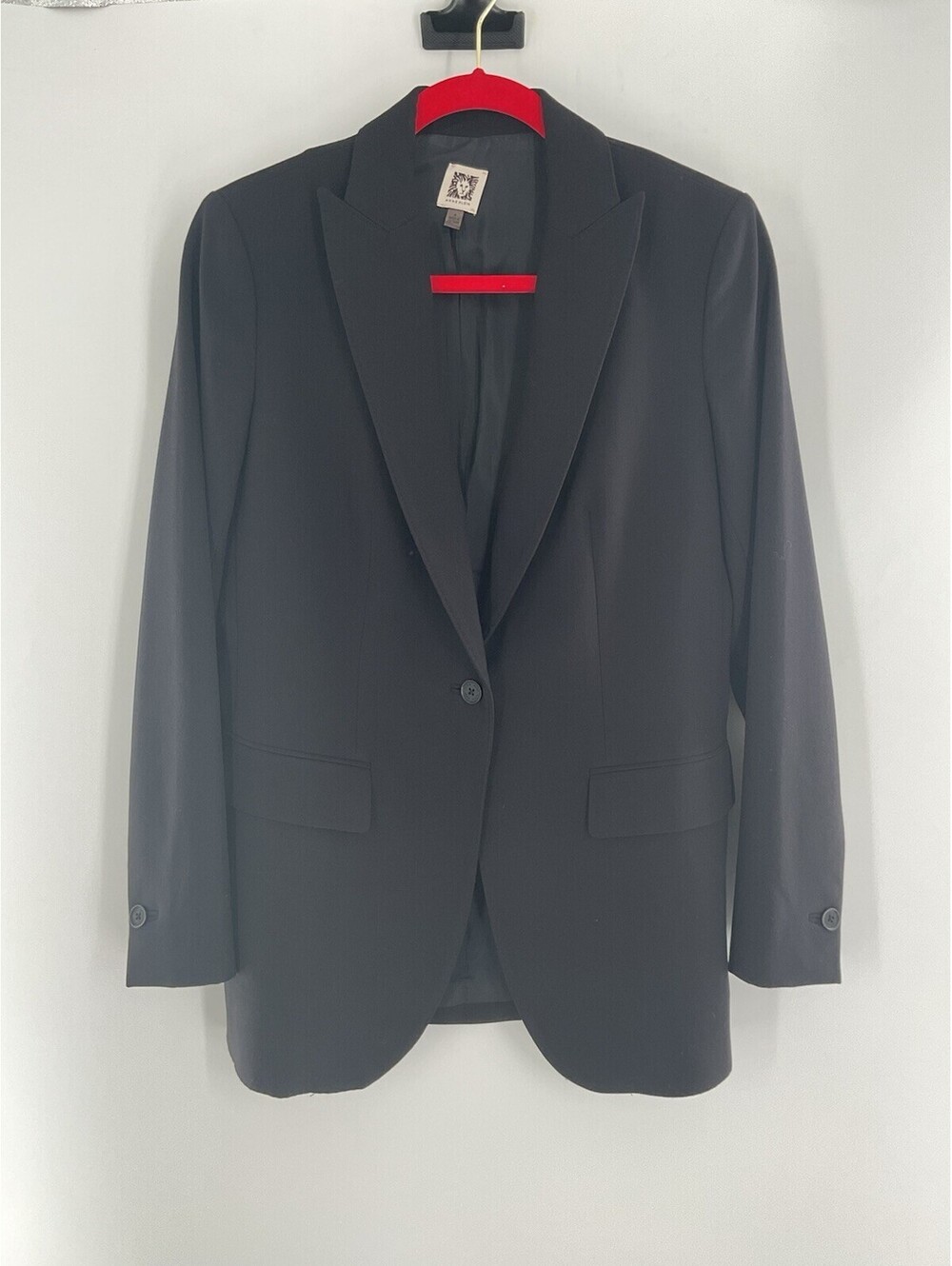 Anne Klein Women’s Size 4 Black Mid Length Suit Jacket C2
